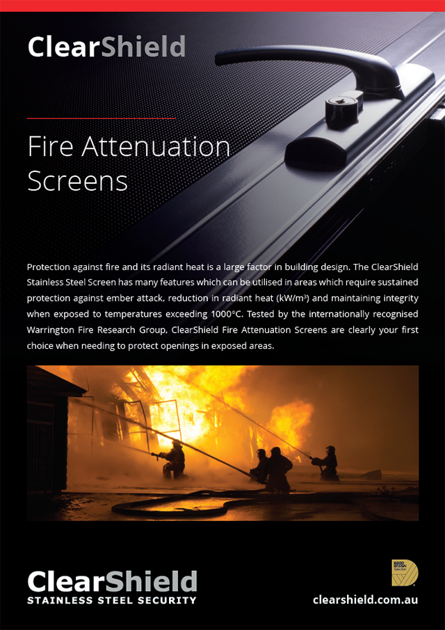 ClearShield Stainless Steel Fire Attenuation Screens